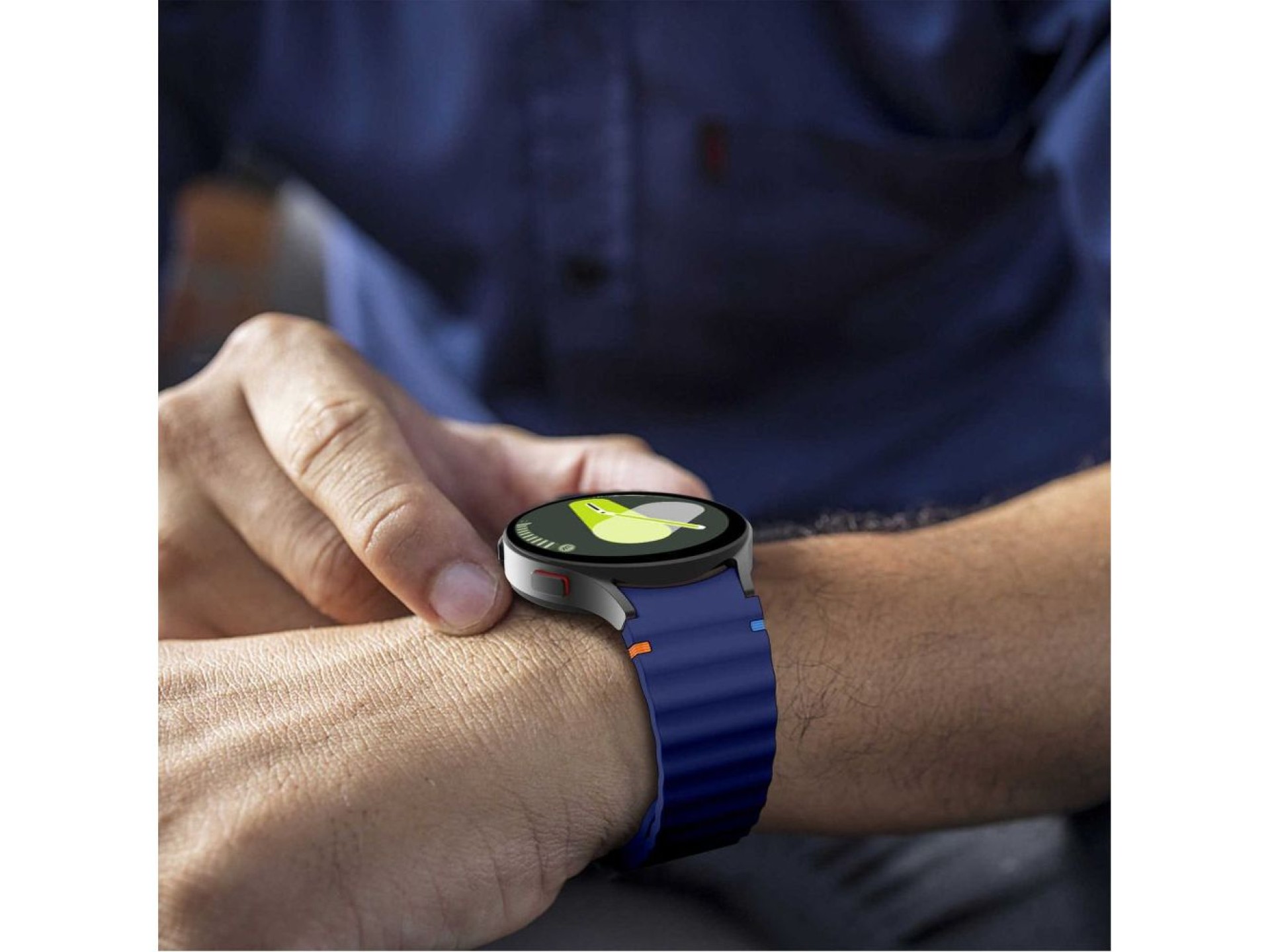 Tech-Protect Silicone Sport Strap for Samsung Galaxy Watch 4 / 5 / 5 Pro / 6 / 7 / FE - Blue