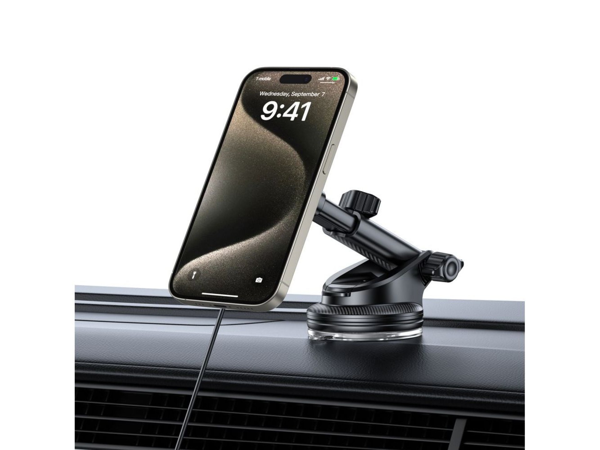 Tech-Protect MM15W MagSafe Car Holder with 15W Inductive Charger for Air Vent and Dashboard - Black