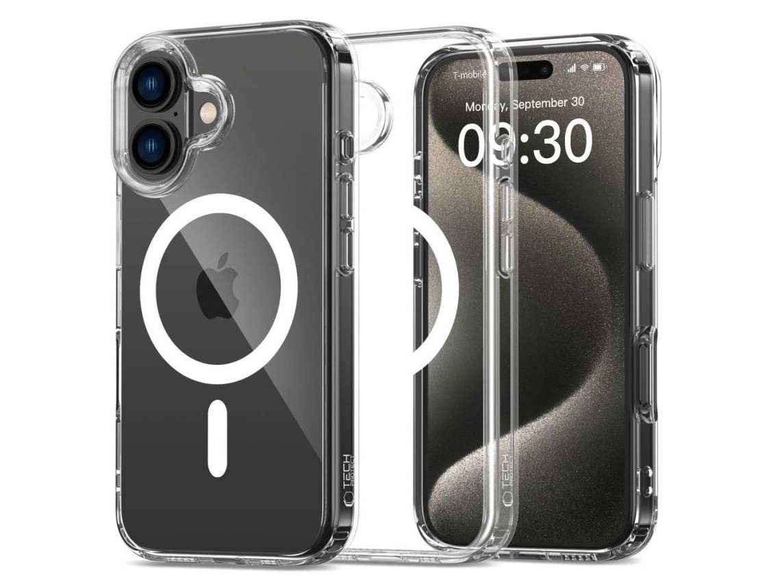 Funda Tech-Protect FlexAir Hybrid MagSafe para iPhone 16 - Transparente