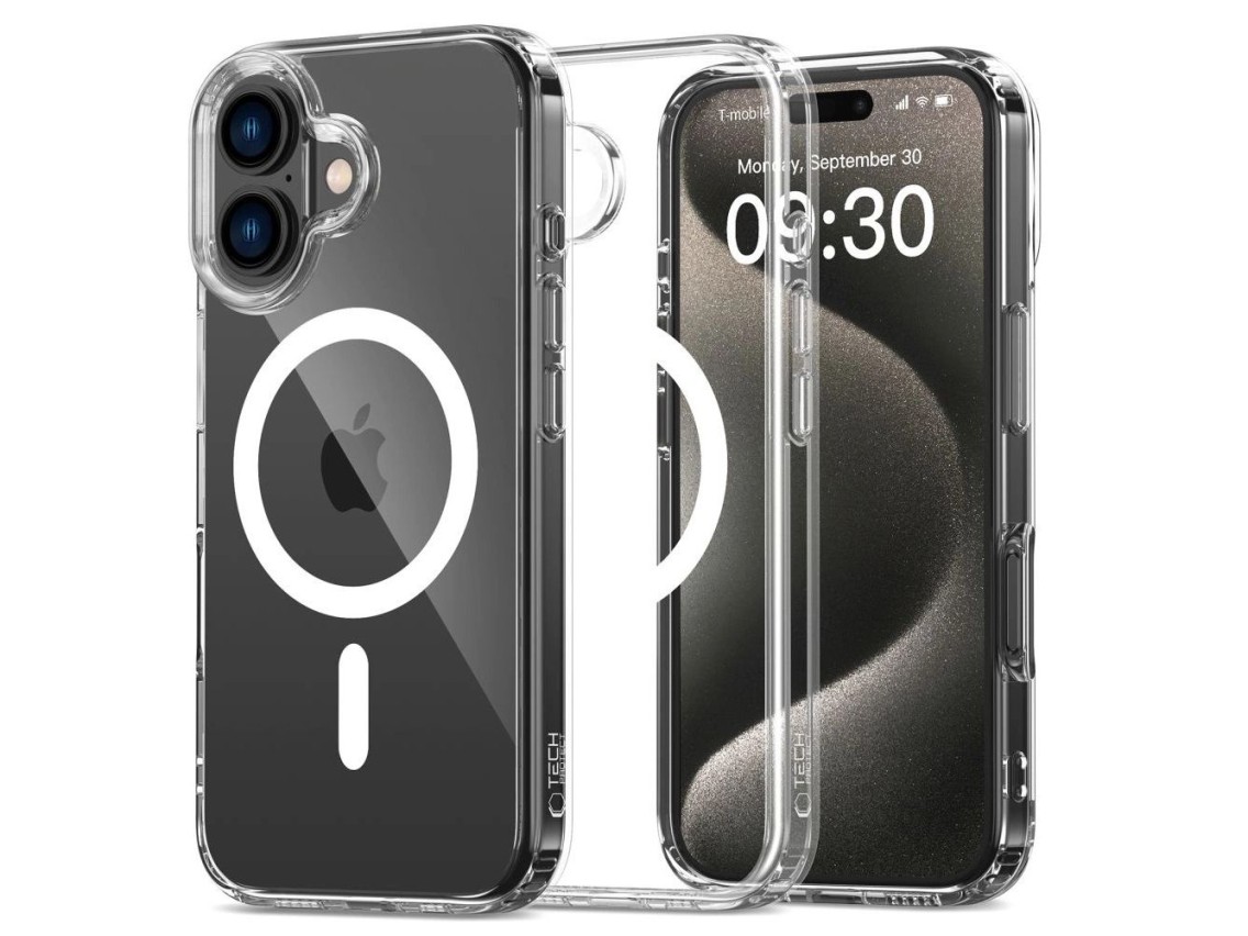 Capa protetora híbrida Tech-Protect Flexair MagSafe para iPhone 16 Plus transparente