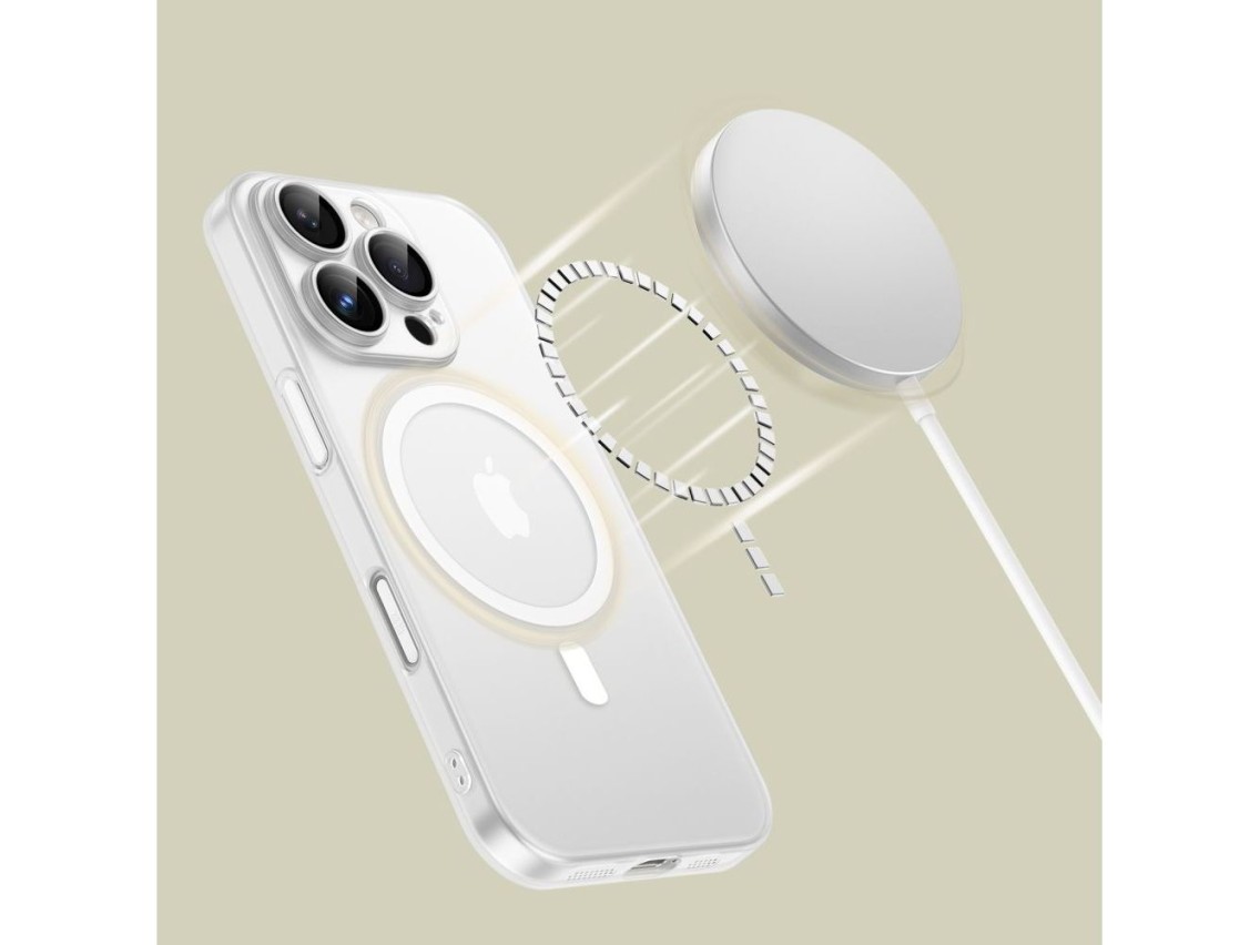 Funda Tech-Protect MagSlim MagSafe para iPhone 16 Pro - Blanca