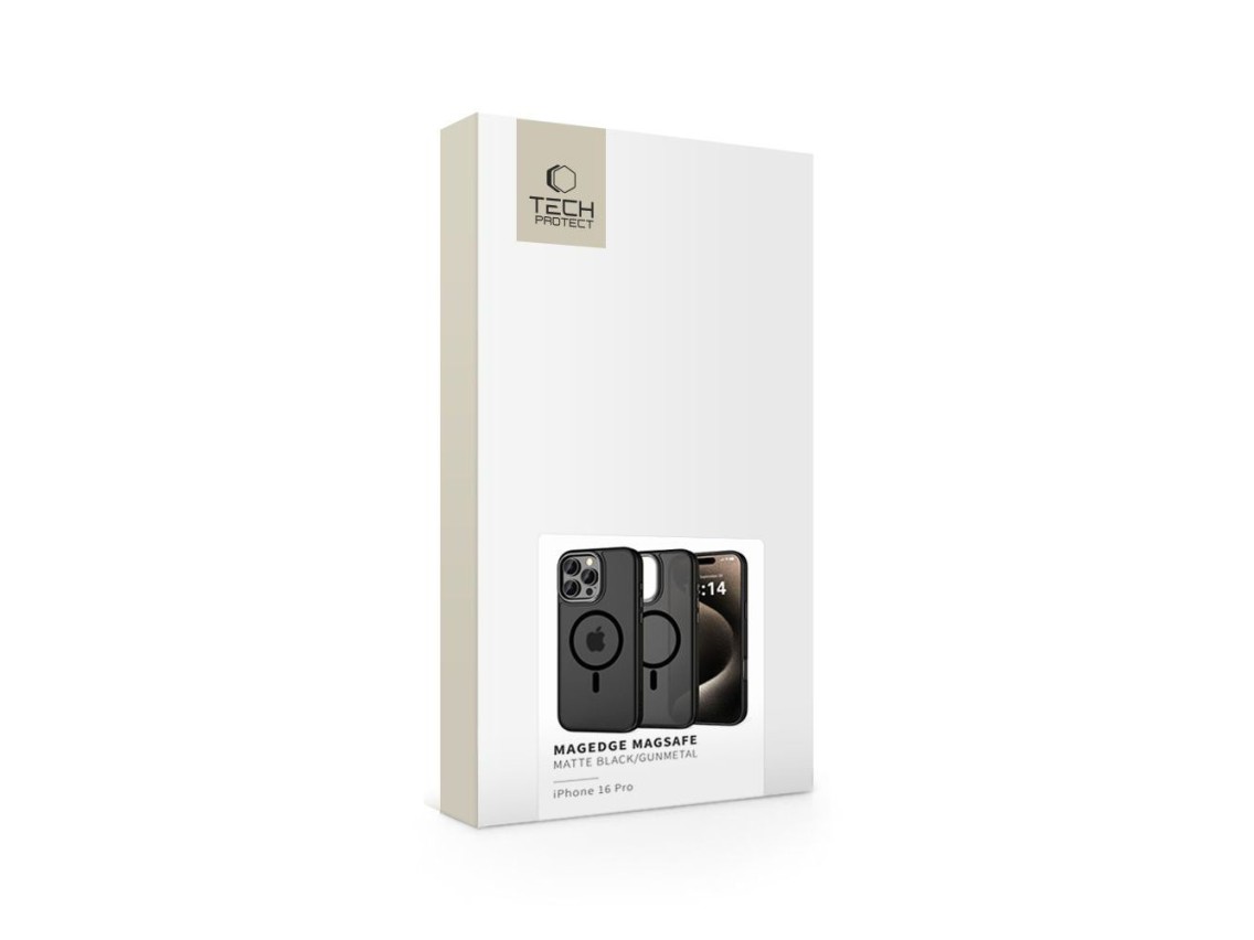 Funda Tech-Protect MagEdge MagSafe para iPhone 16 Pro - Semitransparente
