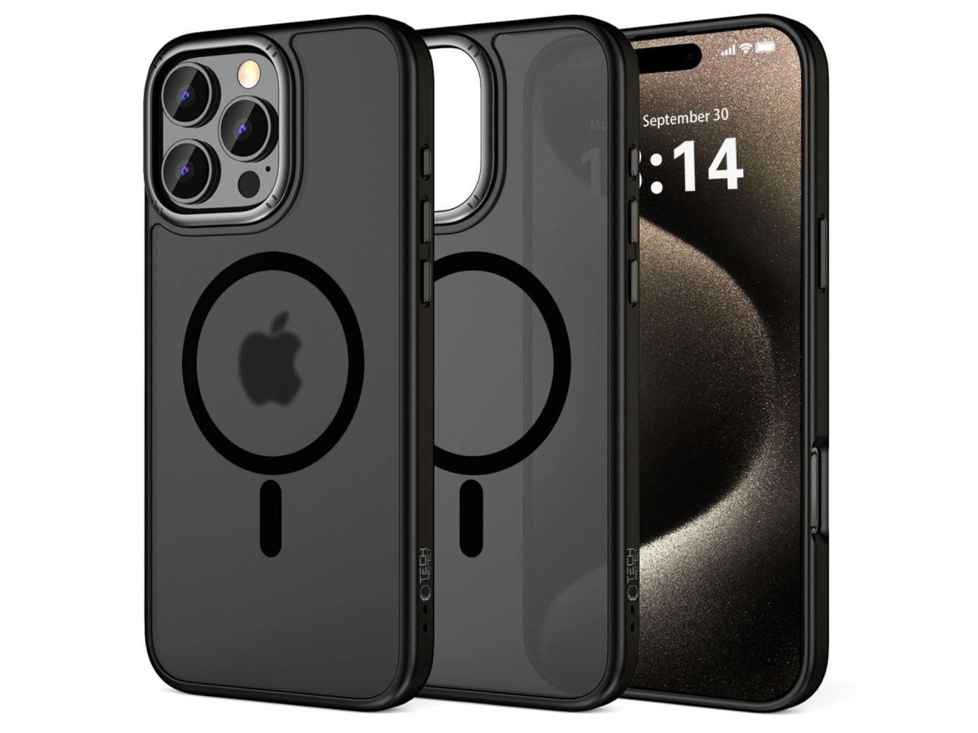Funda Tech-Protect MagEdge MagSafe para iPhone 16 Pro - Semitransparente