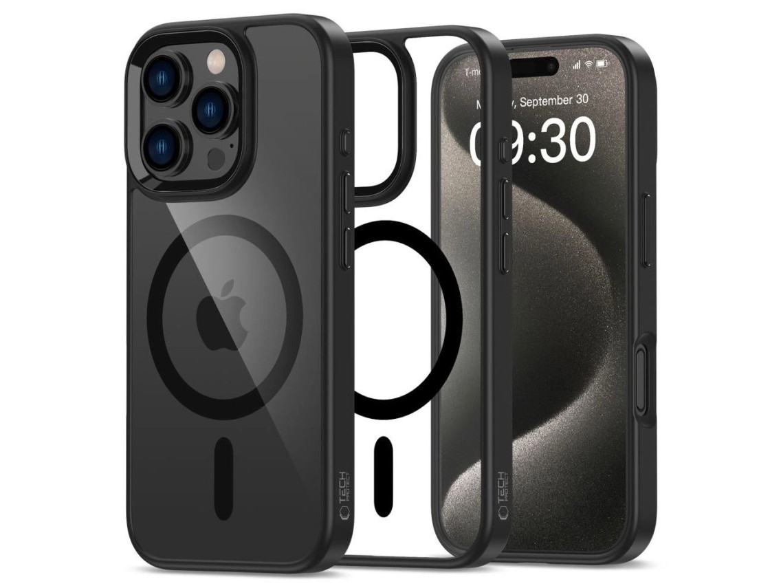 Capa Tech-Protect MagMat MagSafe para iPhone 16 Pro - Transparente