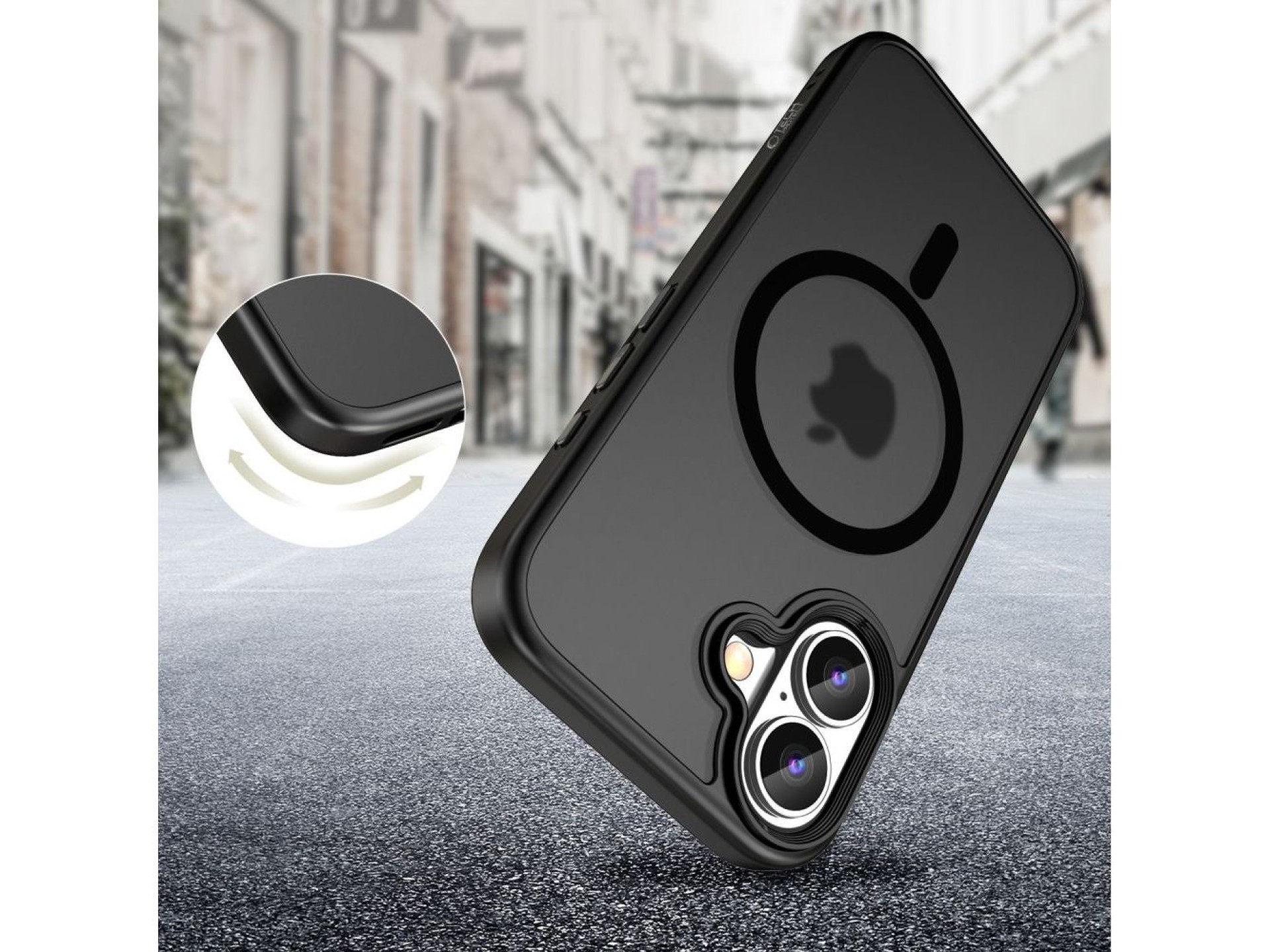 Capa Tech-Protect MagMat MagSafe para iPhone 16 - Preta