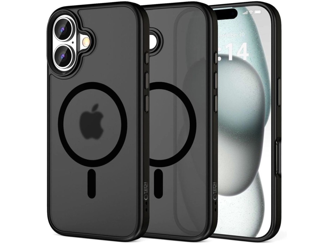 Capa Tech-Protect MagMat MagSafe para iPhone 16 - Preta