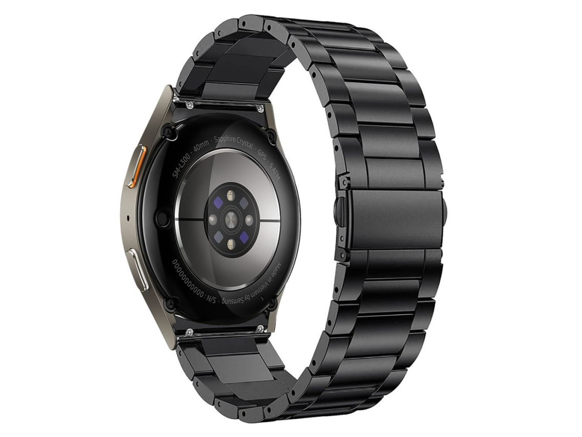 Correa Tech-Protect de acero inoxidable para Samsung Galaxy Watch 4 / 5 / 5 Pro / 6 / 7 / FE - Negra