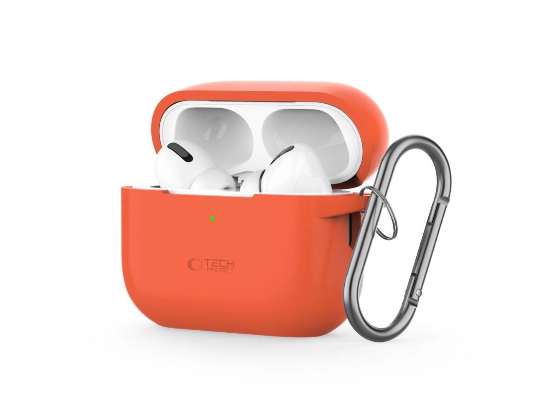 Capa de silicone com gancho Tech-Protect para Apple AirPods Pro 1/2 - Laranja