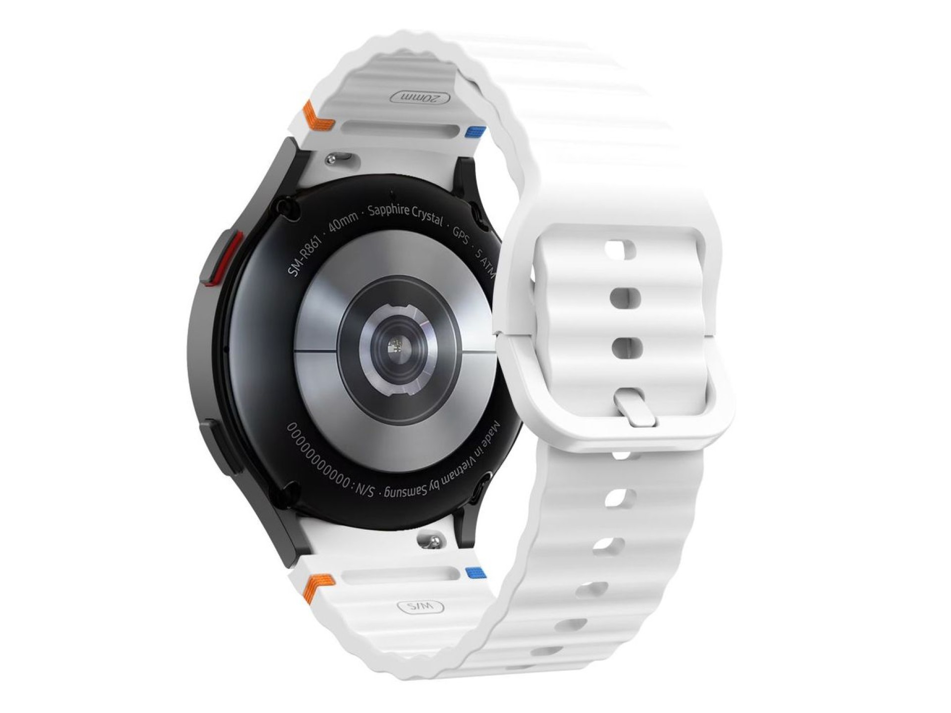 Tech-Protect Silicone Sport Strap for Samsung Galaxy Watch 4 / 5 / 5 Pro / 6 / 7 / FE - White