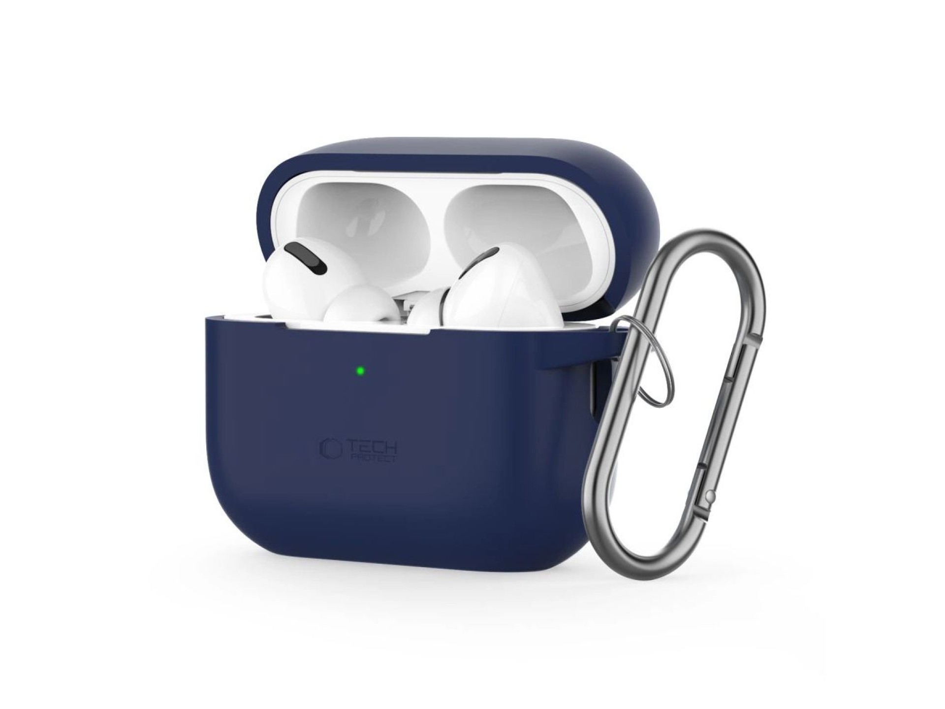 Funda protectora de silicona Tech-Protect con gancho para Apple AirPods Pro 1/2 - Azul