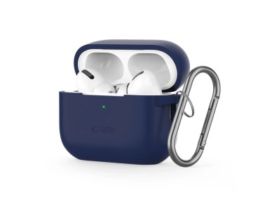 Funda protectora de silicona Tech-Protect con gancho para Apple AirPods Pro 1/2 - Azul
