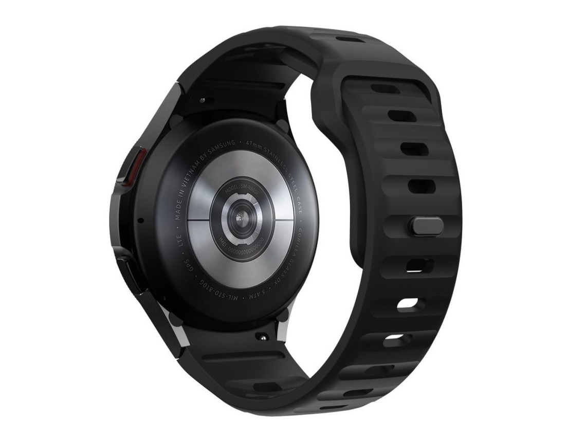 Tech-Protect Silicone Line Strap for Samsung Galaxy Watch 4 / 5 / 5 Pro / 6 / 7 / FE - Black