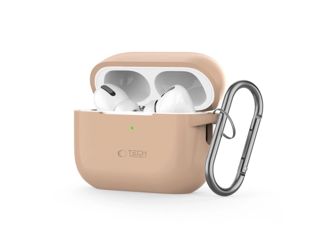 Tech-Protect Silicone Hook Case for Apple AirPods Pro 1 / 2 - Beige