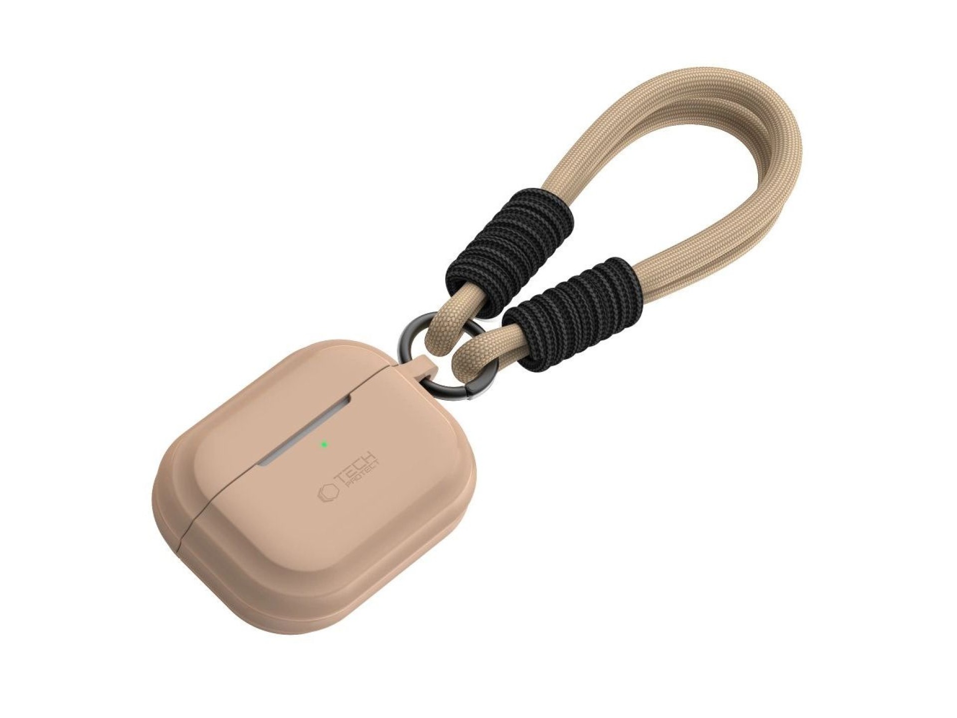 Funda protectora de silicona Tech-Protect con cuerda para Apple AirPods Pro 1/2 - Marrón claro