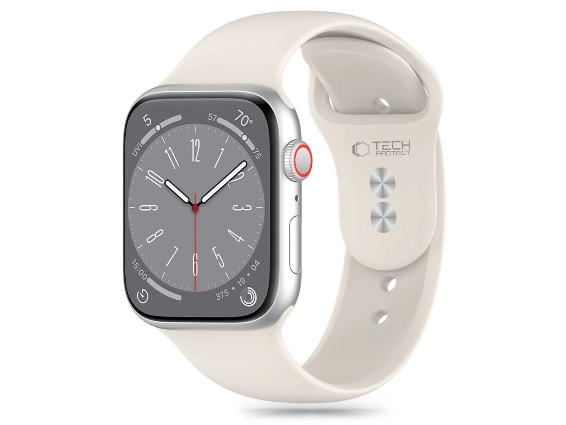 Tech-Protect Silicone Strap for Apple Watch 4 / 5 / 6 / 7 / 8 / 9 / SE (38 / 40 / 41 mm) - Beige