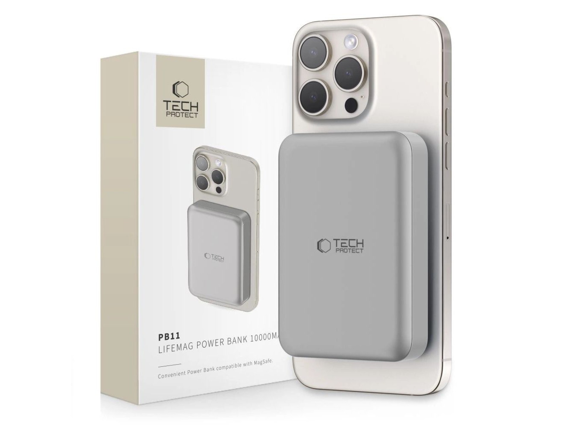 Powerbank Tech-Protect PB11 LifeMag MagSafe 10000 mAh - titanio