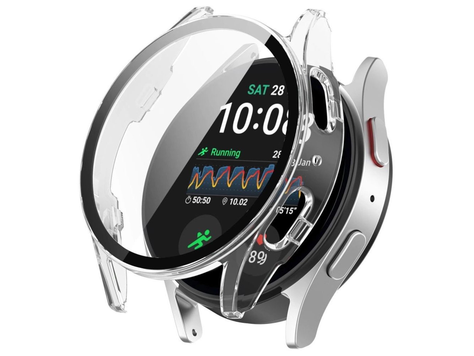 Tech-Protect Defense360 Case for Samsung Galaxy Watch 7 (44mm) - Transparent