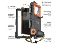 Capa à prova d'água Tech-Protect IPX8 para smartphones de 4,7 a 6,7 ??polegadas - Preto e Laranja Capa à prova d'água Tech-Protect IPX8 para smartphones de 4,7 a 6,7 ??polegadas - Preto e Laranja