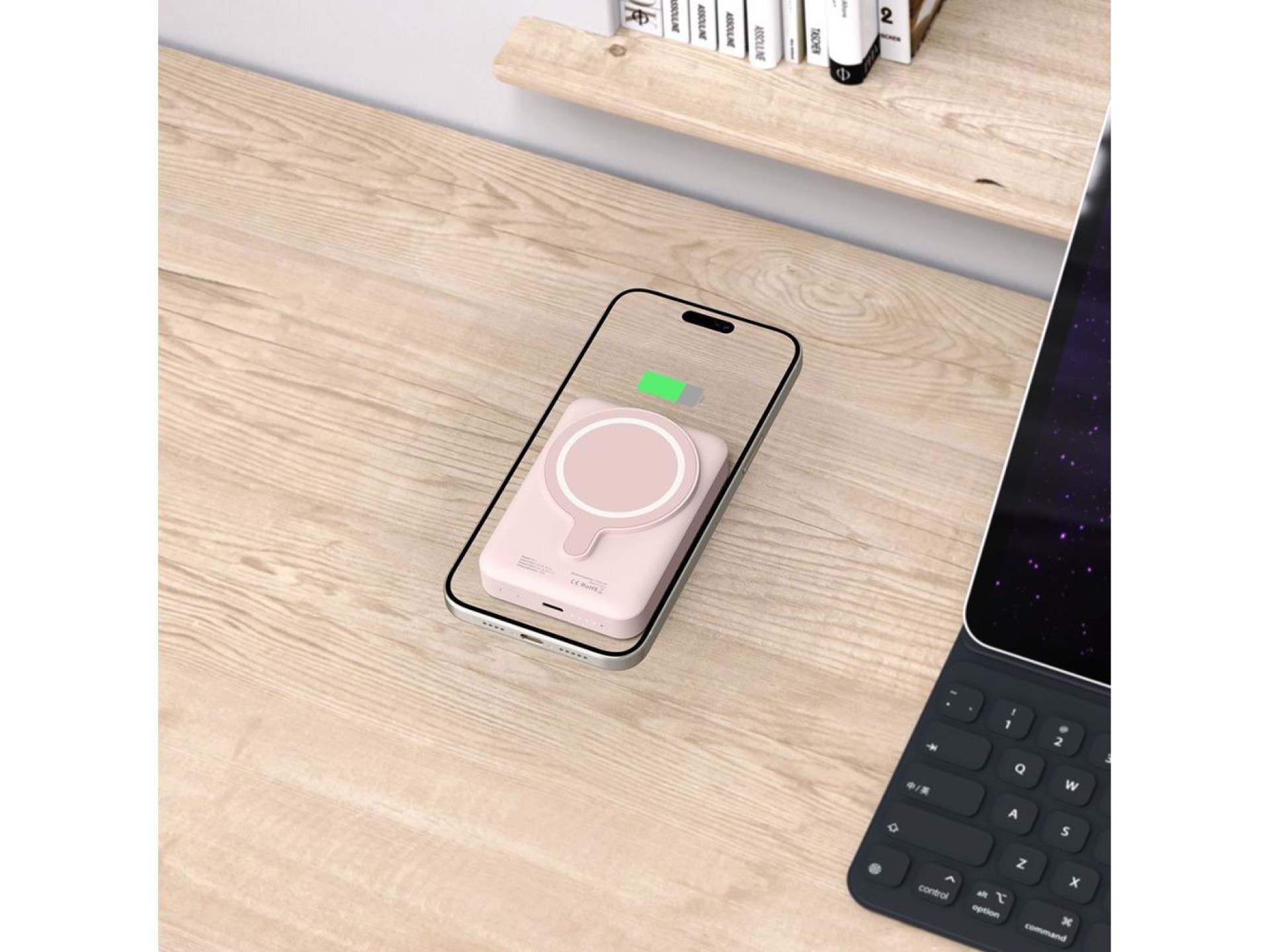 Tech-Protect LifeMag PB11 Powerbank with MagSafe 10000mAh 15W USB-C port - pink + USB-C cable