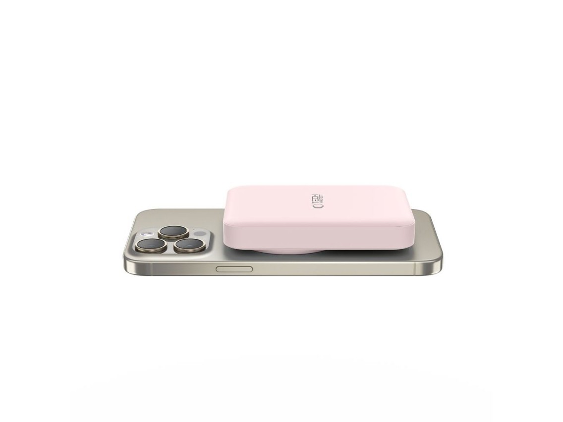 Tech-Protect LifeMag PB11 Powerbank with MagSafe 10000mAh 15W USB-C port - pink + USB-C cable