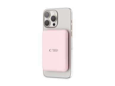 Bater�a externa Tech-Protect LifeMag PB10 con MagSafe, 5000 mAh, 15 W, puerto USB-C - rosa + cable U