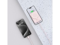Tech-Protect LifeMag PB10 Powerbank com MagSafe 5000mAh 15W e porta USB-C - rosa + cabo USB-C Tech-Protect LifeMag PB10 Powerbank com MagSafe 5000mAh 15W e porta USB-C - rosa + cabo USB-C