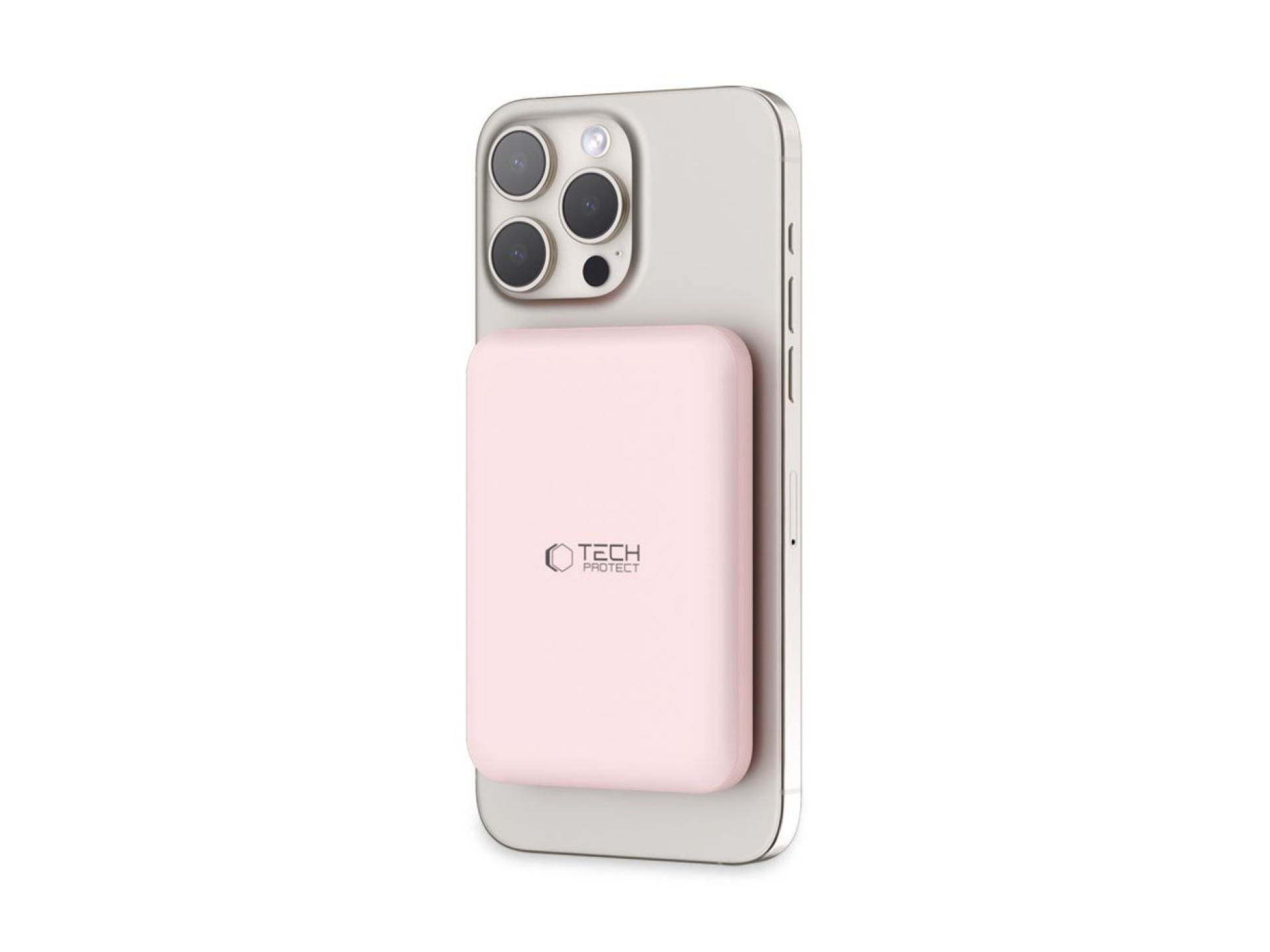 Tech-Protect LifeMag PB10 Powerbank com MagSafe 5000mAh 15W e porta USB-C - rosa + cabo USB-C