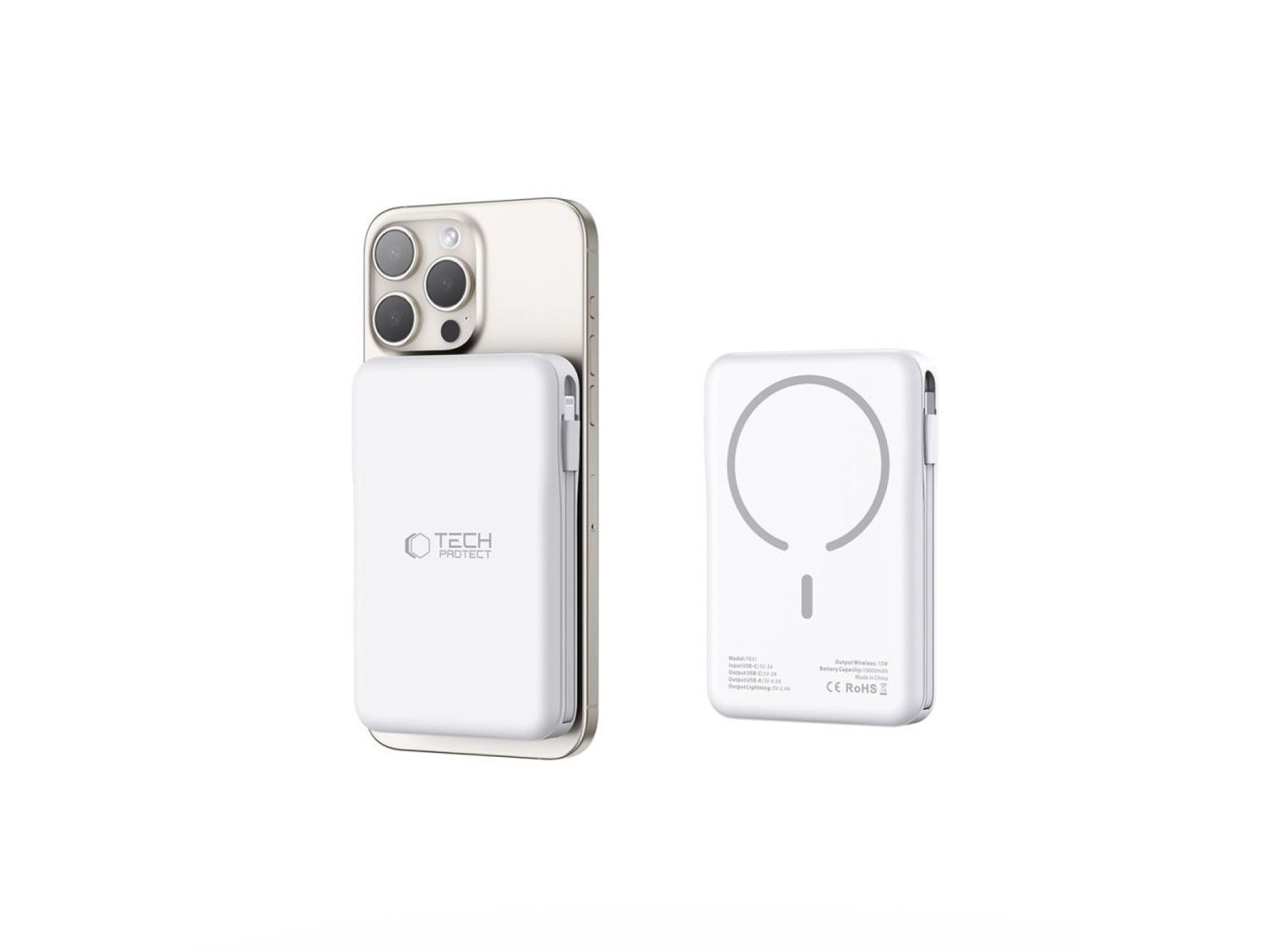 Tech-Protect LifeMag PB31 Power Bank with MagSafe 10000mAh 15W USB-C / USB-A / Built-in USB-C / Ligh