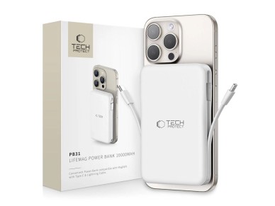 Tech-Protect LifeMag PB31 Power Bank with MagSafe 10000mAh 15W USB-C / USB-A / Built-in USB-C / Ligh
