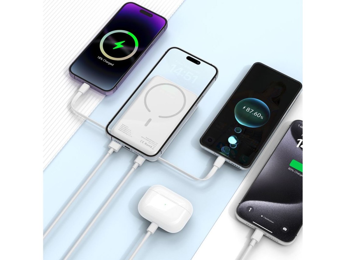 Tech-Protect LifeMag PB31 Power Bank with MagSafe 10000mAh 15W USB-C / USB-A / Built-in USB-C / Ligh