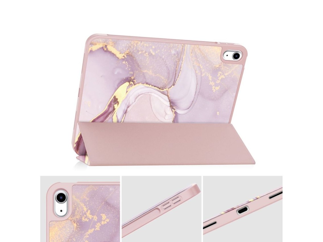 Funda Tech-Protect SC Pen para iPad de 10,9" (2022) - Mármol rosa