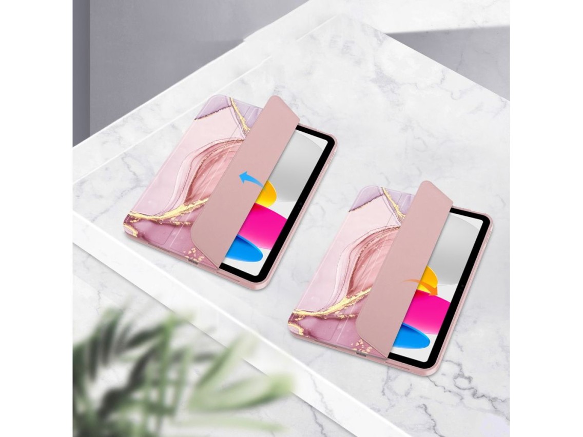 Funda Tech-Protect SC Pen para iPad de 10,9" (2022) - Mármol rosa