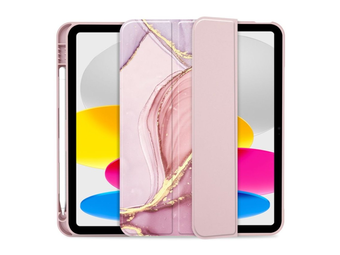 Funda Tech-Protect SC Pen para iPad de 10,9" (2022) - Mármol rosa