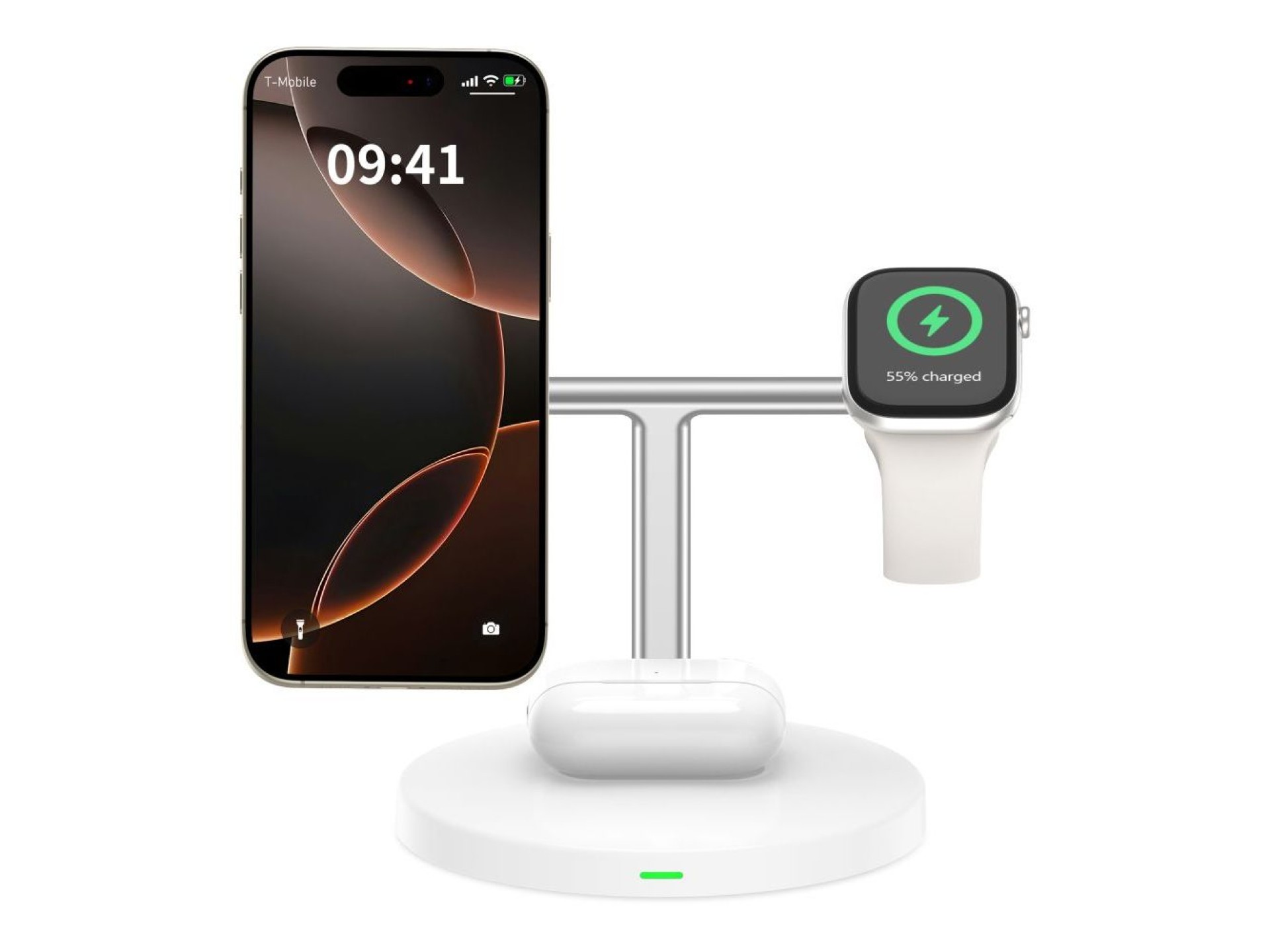 Carregador indutivo 3 em 1 Tech-Protect QI15W-A35 com MagSafe para iPhone / AirPods / Apple Watch -