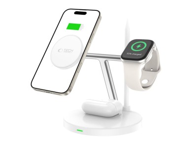 Tech-Protect QI15W-A35 3-in-1 Inductive Charger with MagSafe for Phone / AirPods / Apple Watch - Whi Tech-Protect QI15W-A35 3-in-1 Inductive Charger with MagSafe for Phone / AirPods / Apple Watch - Whi