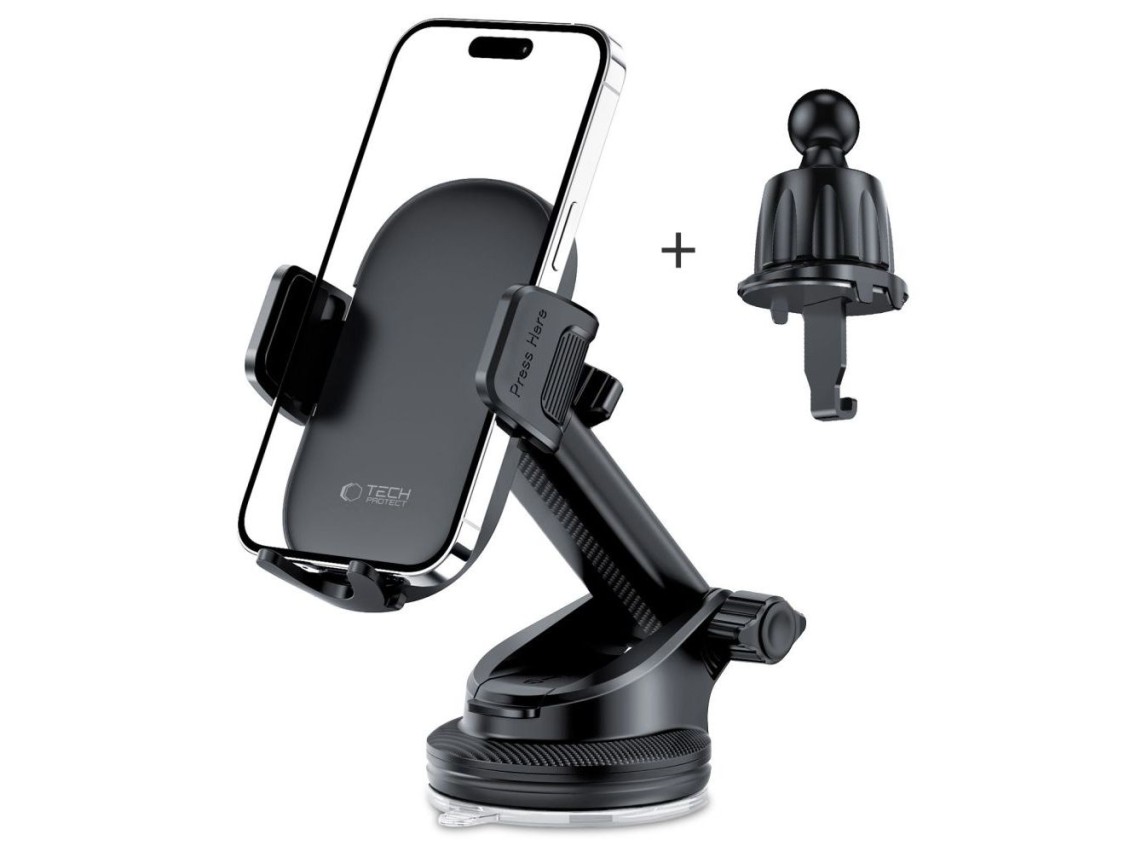 Soporte para teléfono móvil Tech-Protect V7 para habitáculo/rejilla de ventilación - Negro