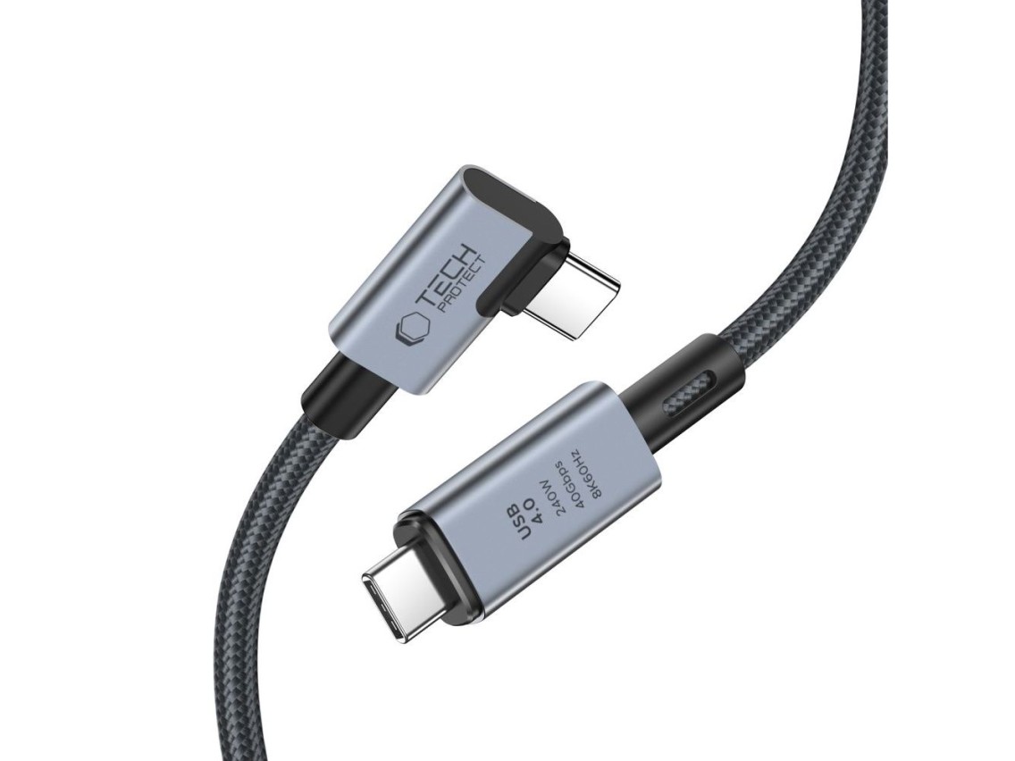 Tech-Protect UltraBoost Max L USB-C 4.0 (straight) / USB-C 4.0 (angled) PD 240W 8K 40Gbps 1.5m Cable