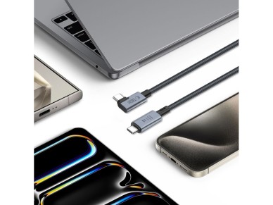 Cable Tech-Protect UltraBoost Max L USB-C 4.0 (recto) / USB-C 4.0 (en �ngulo) PD 240W 8K 40Gbps 1.5m