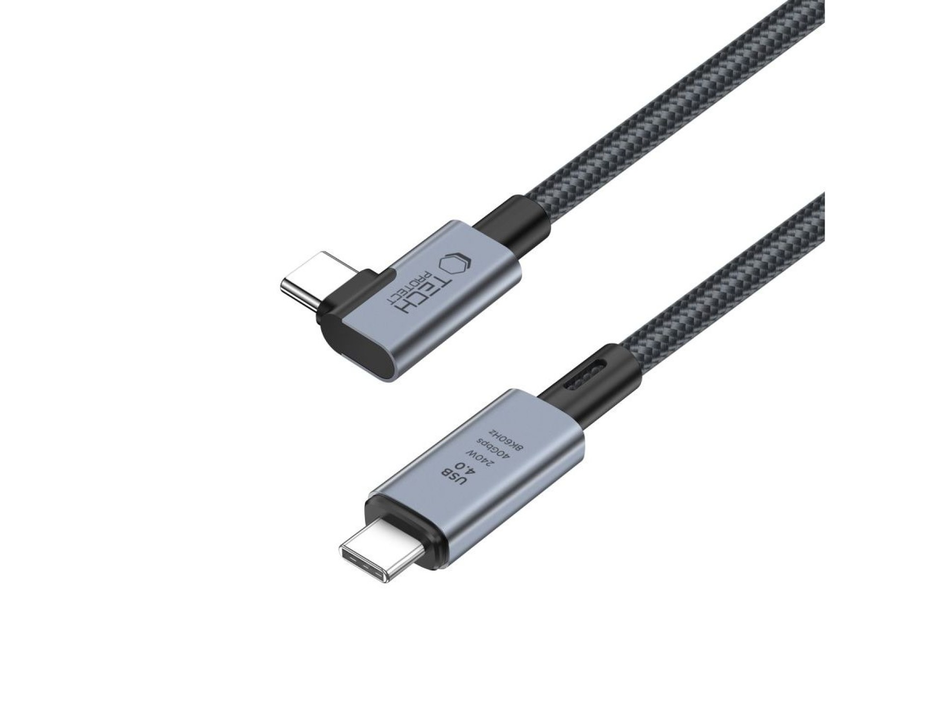 Tech-Protect UltraBoost Max L USB-C 4.0 (straight) / USB-C 4.0 (angled) PD 240W 8K 40Gbps 1.5m Cable