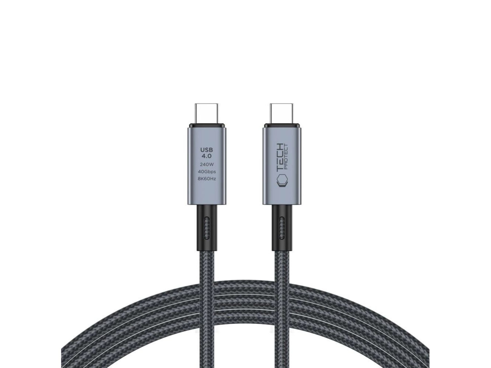 Cable Tech-Protect UltraBoost Max USB-C 4.0 / USB-C 4.0 PD 240W 8K 40Gbps de 2 m - gris