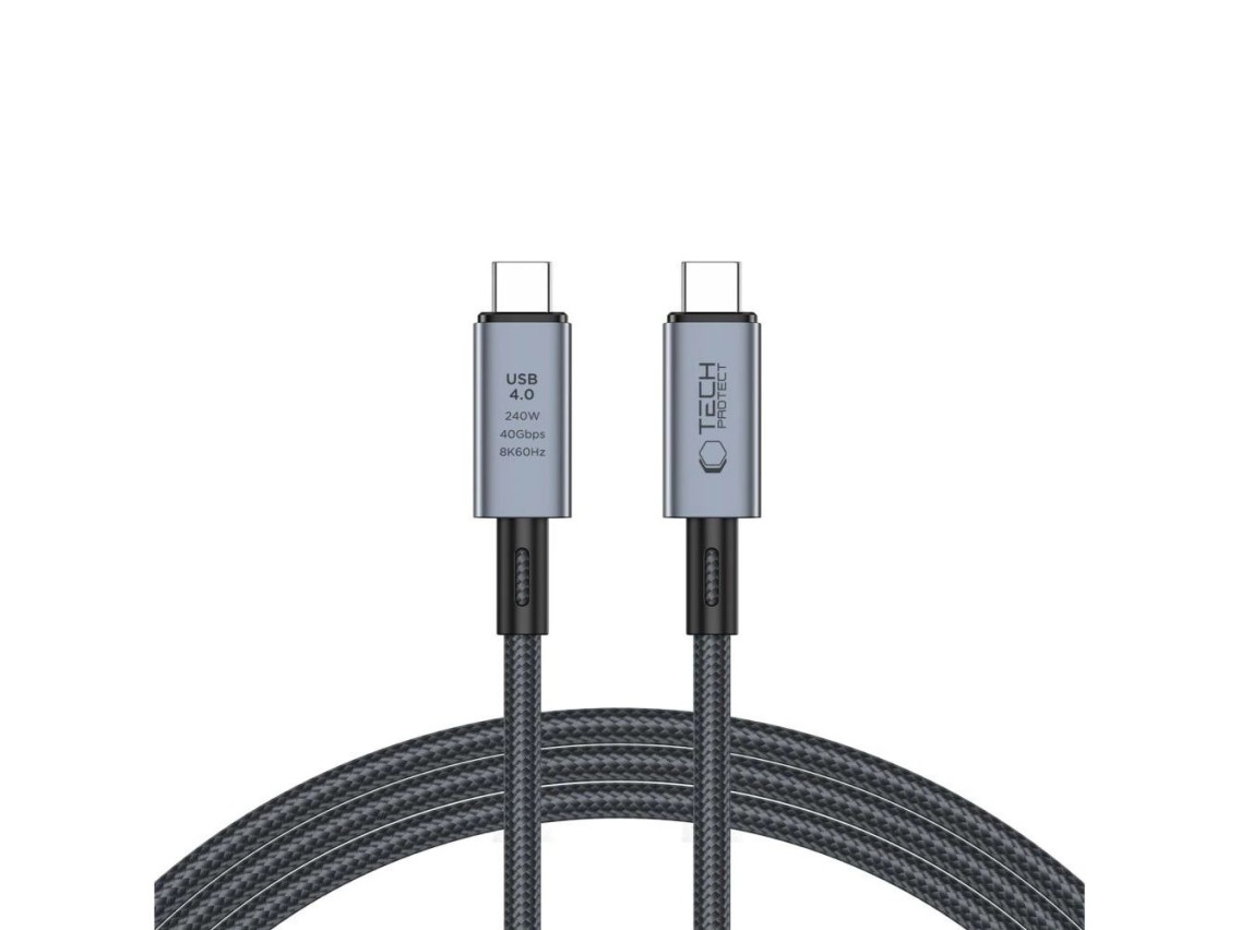 Cable Tech-Protect UltraBoost Max USB-C 4.0 / USB-C 4.0 PD 240W 8K 40Gbps de 2 m - gris