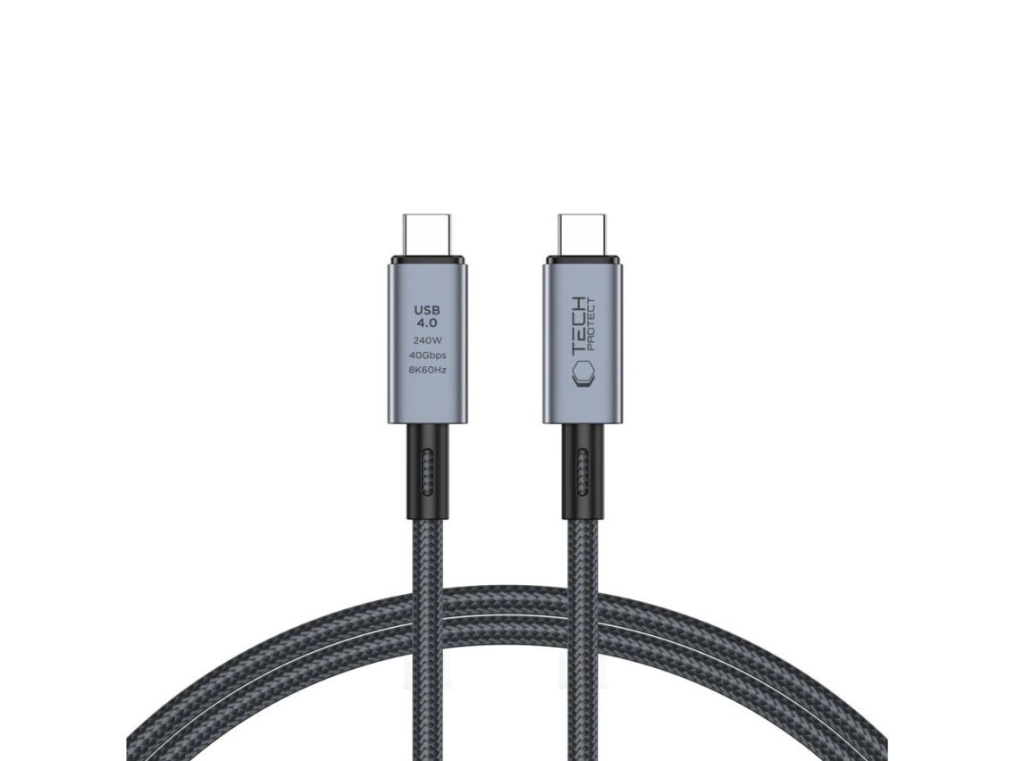 Cable Tech-Protect UltraBoost Max USB-C 4.0 / USB-C 4.0 PD 240W 8K 40Gbps 1m - Gris