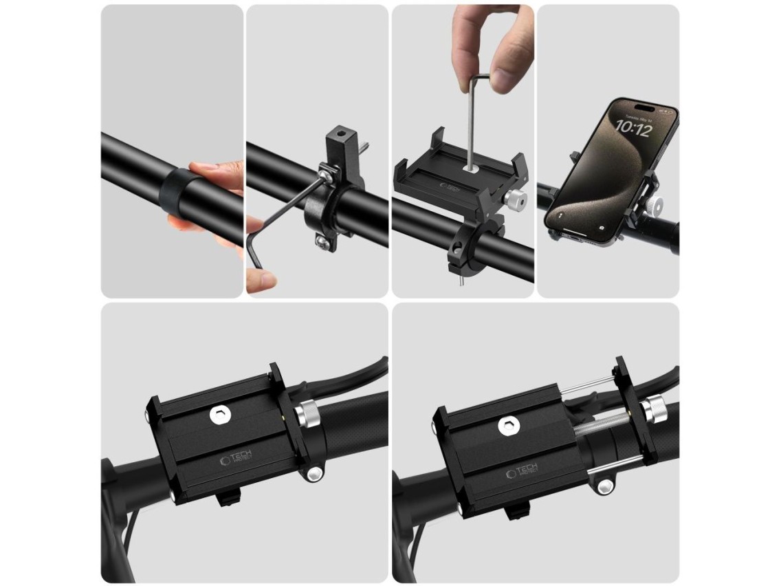 Soporte para tel�fono m�vil Tech-Protect V4 para manillar de bicicleta - Negro