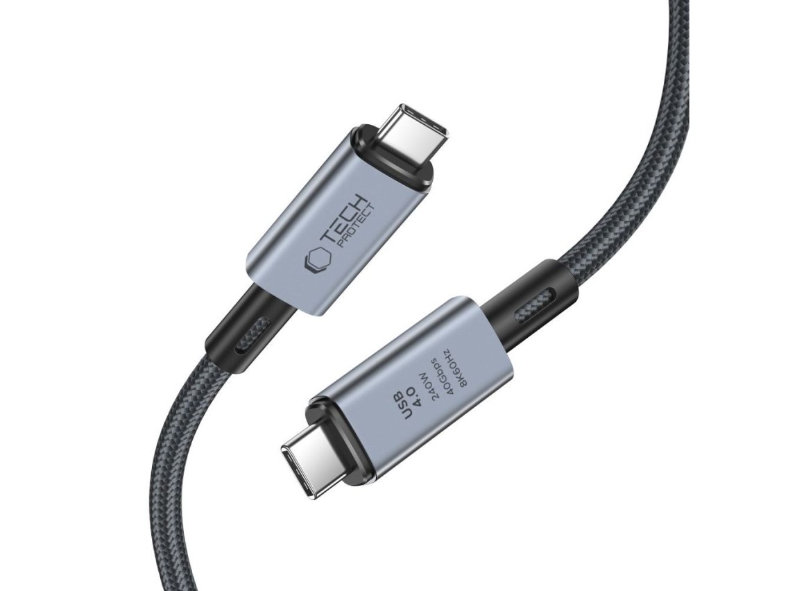 Cable Tech-Protect UltraBoost Max USB-C 4.0 / USB-C 4.0 PD 240W 8K 40Gbps 1m - Gris
