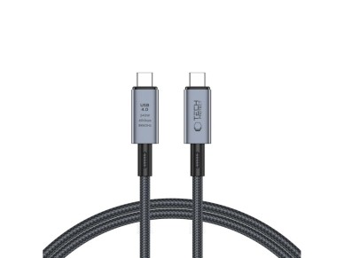 Tech-Protect UltraBoost Max USB-C 4.0 / USB-C 4.0 PD Cable 240W 8K 40Gbps 1m - Gray Tech-Protect UltraBoost Max USB-C 4.0 / USB-C 4.0 PD Cable 240W 8K 40Gbps 1m - Gray