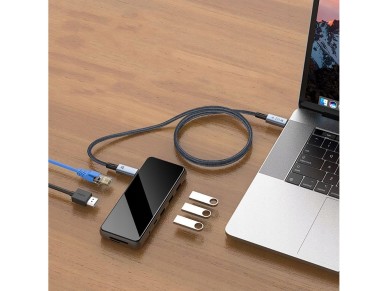 Tech-Protect UltraBoost Max USB-C 4.0 / USB-C 4.0 PD Cable 240W 8K 40Gbps 1m - Gray Tech-Protect UltraBoost Max USB-C 4.0 / USB-C 4.0 PD Cable 240W 8K 40Gbps 1m - Gray