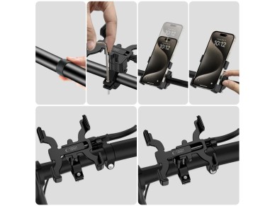 Soporte para tel�fono m�vil Tech-Protect V3 para manillar de bicicleta - Negro