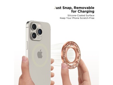 Soporte/anillo magn�tico Tech-Protect MMR200 con MagSafe - rosa con cristales