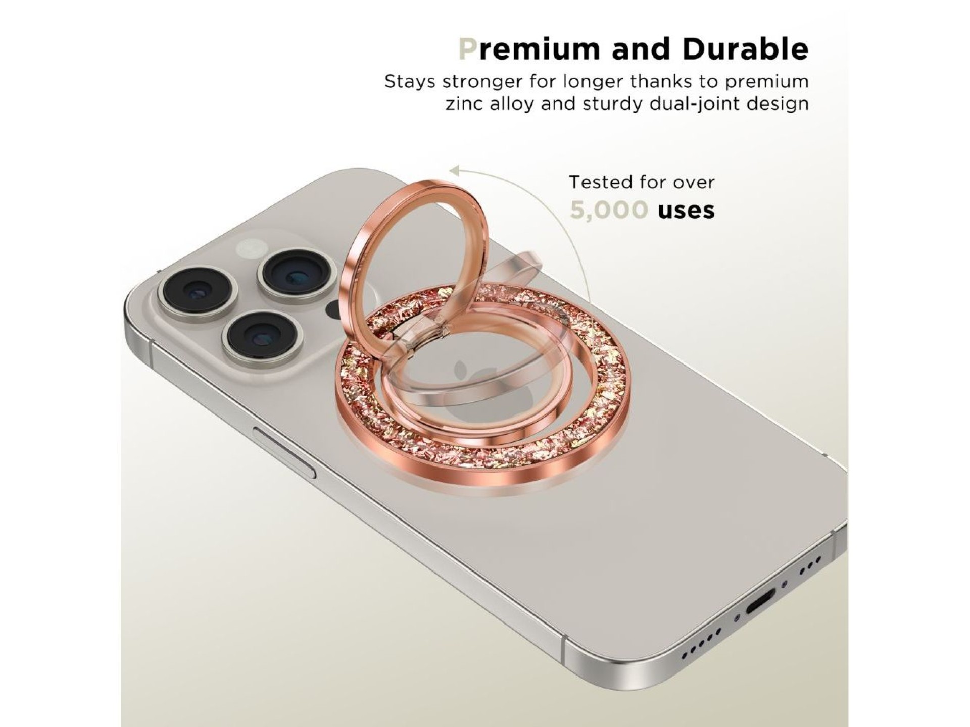 Soporte/anillo magnético Tech-Protect MMR200 con MagSafe - rosa con cristales