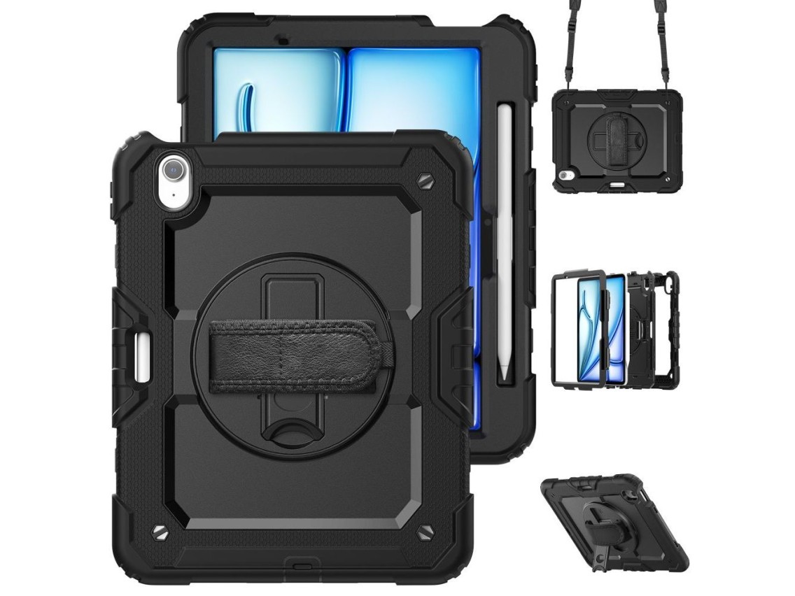 Capa Tech-Protect Solid360 para iPad Air 11" 2024 - Preta